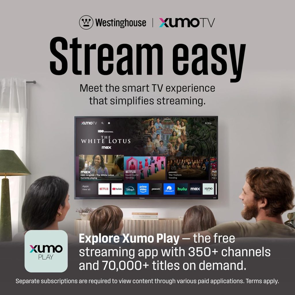 Westinghouse Xumo 32 Inch HD Smart TV, Voice Remote, Apple AirPlay 2, Alexa