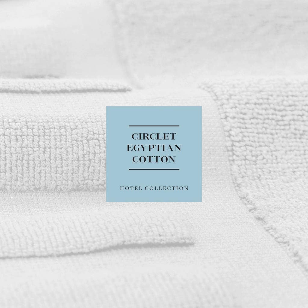 White Classic Luxury Bath Mat Floor Towel Set – Absorbent Cotton Hotel Spa Shower/Bathtub Mats [Not a Bathroom Rug] 22″x34″ | 2 Pack | Gray/White