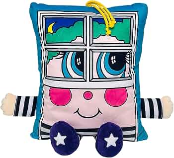 Window Rattler Plush – 2-in-1 Toy & Pillow, 80’s Nostalgic Plush Pal Reimagined, Stuffed Rectangular Character, Cozy Nap & Play Design