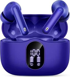 Wireless Earbuds, Bluetooth 5.4 Headphones Bass Stereo/Clear Call,Dark Blue