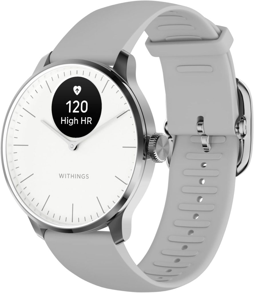 Withings ScanWatch Light – Hybrid Smartwatch, 24/7 Heart Monitoring, Activity Tracking, Cycle Tracking, Sleep Monitoring, Connected GPS, 30-Day Battery Life, Android & Apple Compatible, HSA/FSA