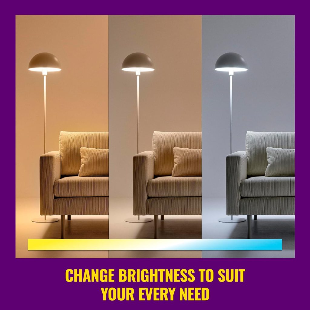 WiZ 65W BR30 Color LED Smart Bulb – Pack of 6 – E26- Indoor – Connects to Your Existing Wi-Fi – Control with Voice or App + Activate with Motion – Matter Compatible