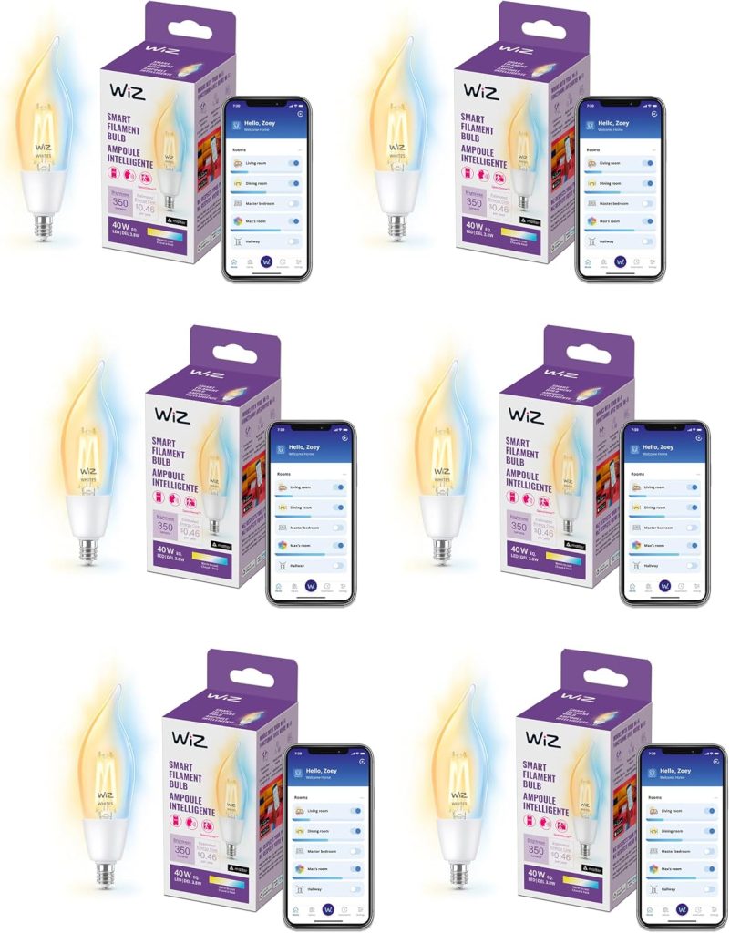 WiZ Connected Clear 40W BA11 Tunable White Filament LED Smart Bulb –