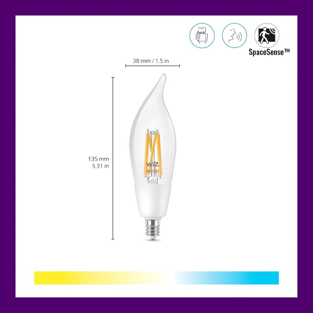 WiZ Connected Clear 40W BA11 Tunable White Filament LED Smart Bulb –