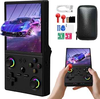 XF40V Retro Handheld Game Console, Retro Gaming Console 4.0” IPS Screen Linux System Built-in 64G TF Card, Open Source Linux System, Preloaded 20000+ Classic Games, Portable Video Gaming