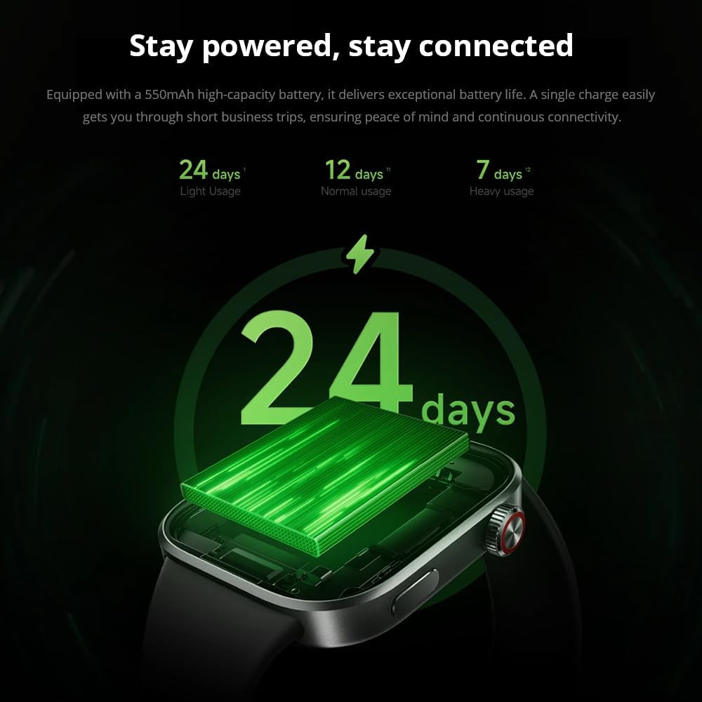 XIAOMI Redmi Watch 6 Smart Watch, 2.07” AMOLED Display, GPS, Heart Rate/Sleep/Stress Tracking, 150+ Sports Modes, 24-Day Battery Life, 5ATM, for Android & iOS, Black