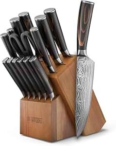 Yatoshi Professional Kitchen Knife Block Set, 15 Piece