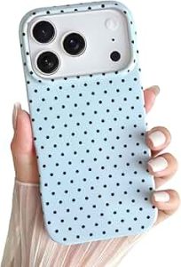 Yeddabox for iPhone 17 Pro Case Cute Polka Dot Phone Case Soft TPU Slim Shockproof Phone Cover for Women Girls, Blue