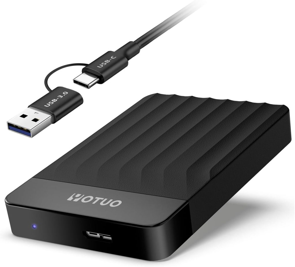 YOTUO 1TB External Hard Drive, Portable Storage Expansion HDD, USB 3.0 & USB-C for PC, Mac, Desktop, Laptop, Smartphone, PS4, Xbox One, Xbox 360, Office & Game, Black
