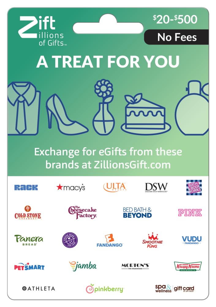 Zift Zillions of Gifts A Treat for You Shopping & Dining Physical Gift Card – $25