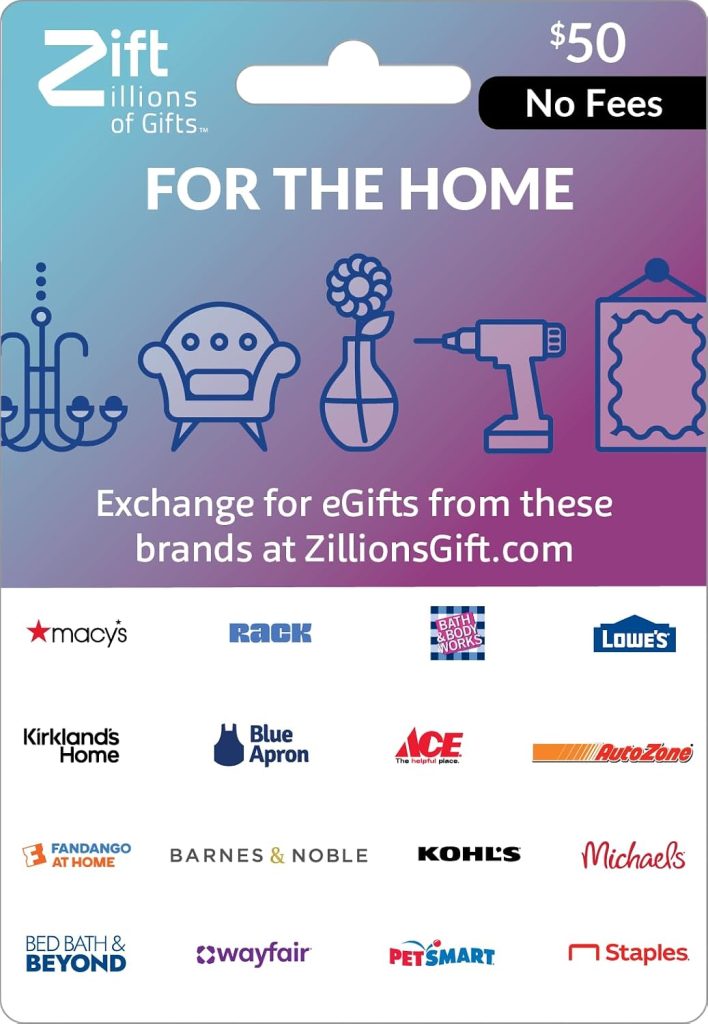 Zift Zillions of Gifts For the Home Shopping Physical Gift Card – $25