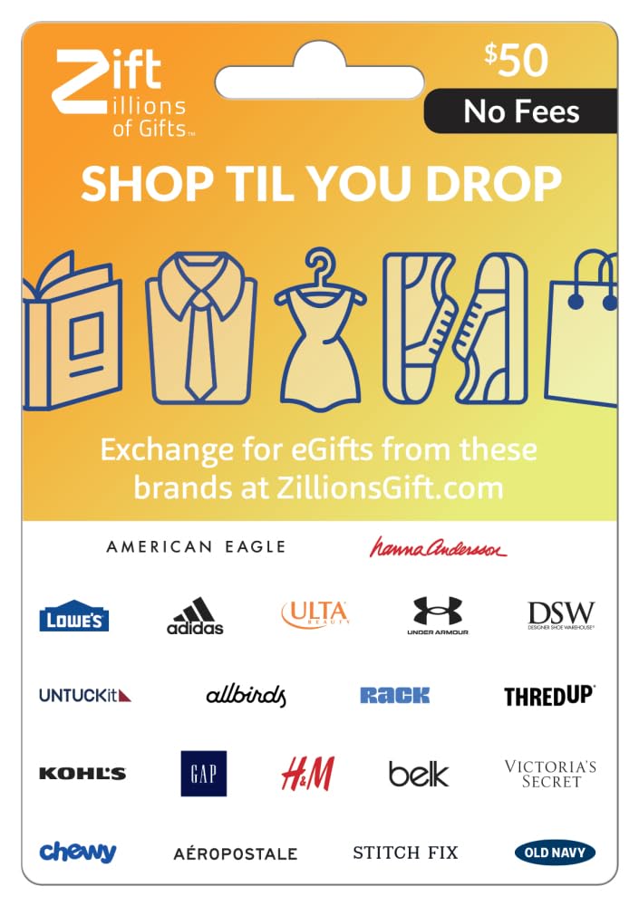 Zift Zillions of Gifts Shop til You Drop Physical Gift Card – $25