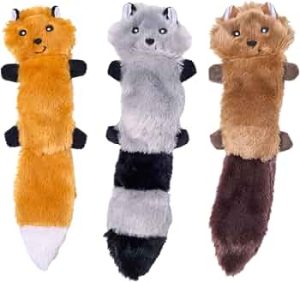 ZippyPaws Skinny Peltz No Stuffing Dog Toy Pack to Keep Them Busy – 11″