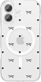ZTOFERA Cute Ribbon Bow Tie Case for iPhone 16 6.1″,Black