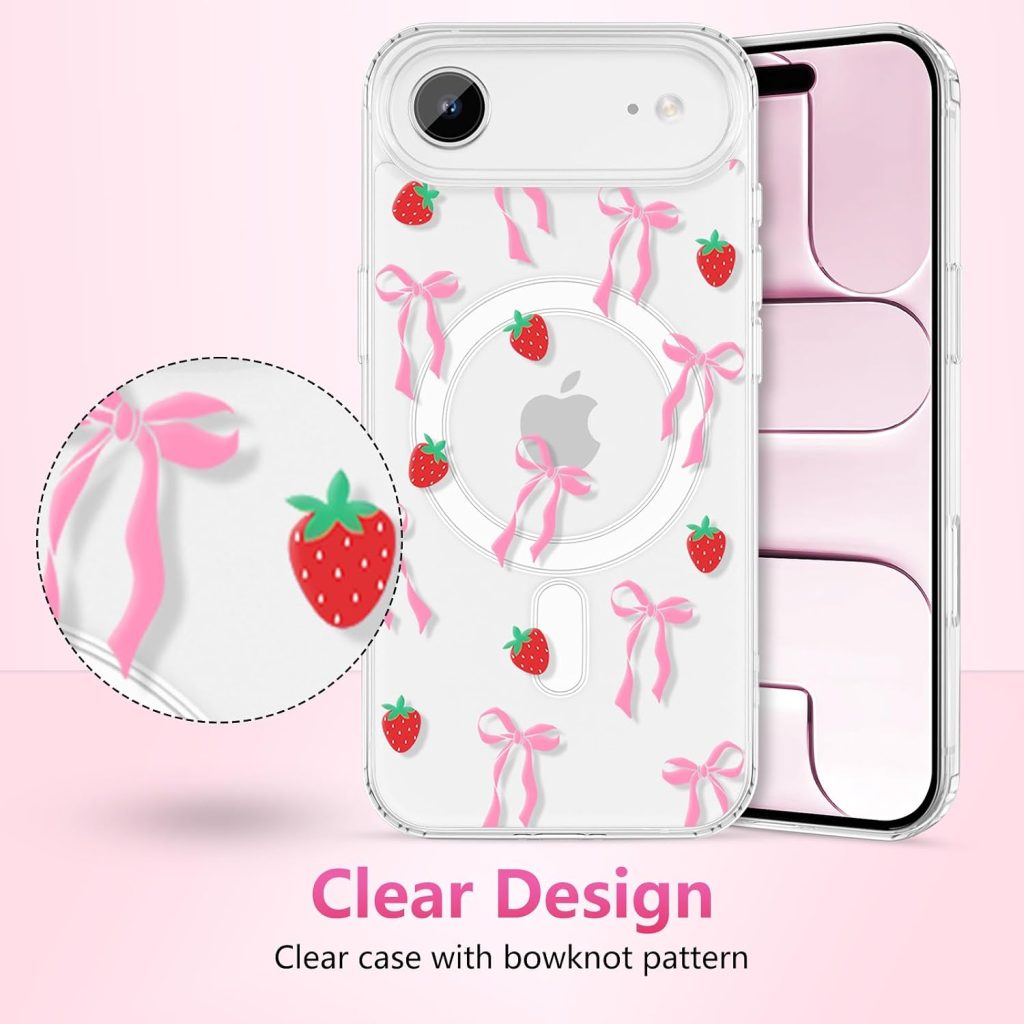 ZTOFERA Cute Ribbon Bow Tie Case for iPhone Air 6.5″,Blush