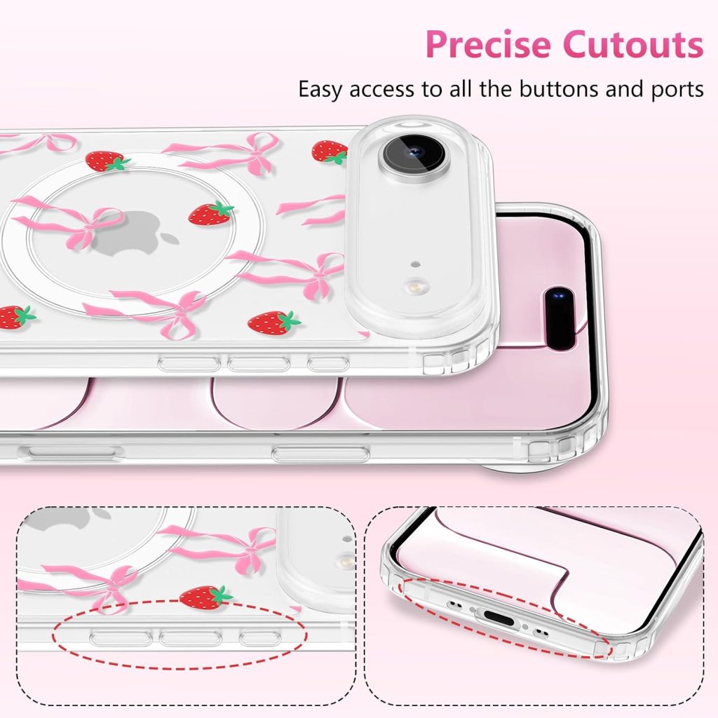 ZTOFERA Cute Ribbon Bow Tie Case for iPhone Air 6.5″,Blush