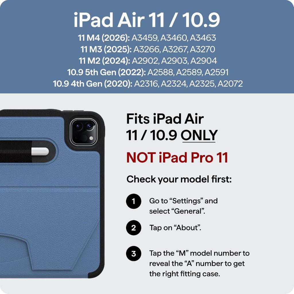 ZUGU Case for iPad Air 11 inch (M2/M3/M4) iPad Air 10.9 Gen 5/4 (Aqua)